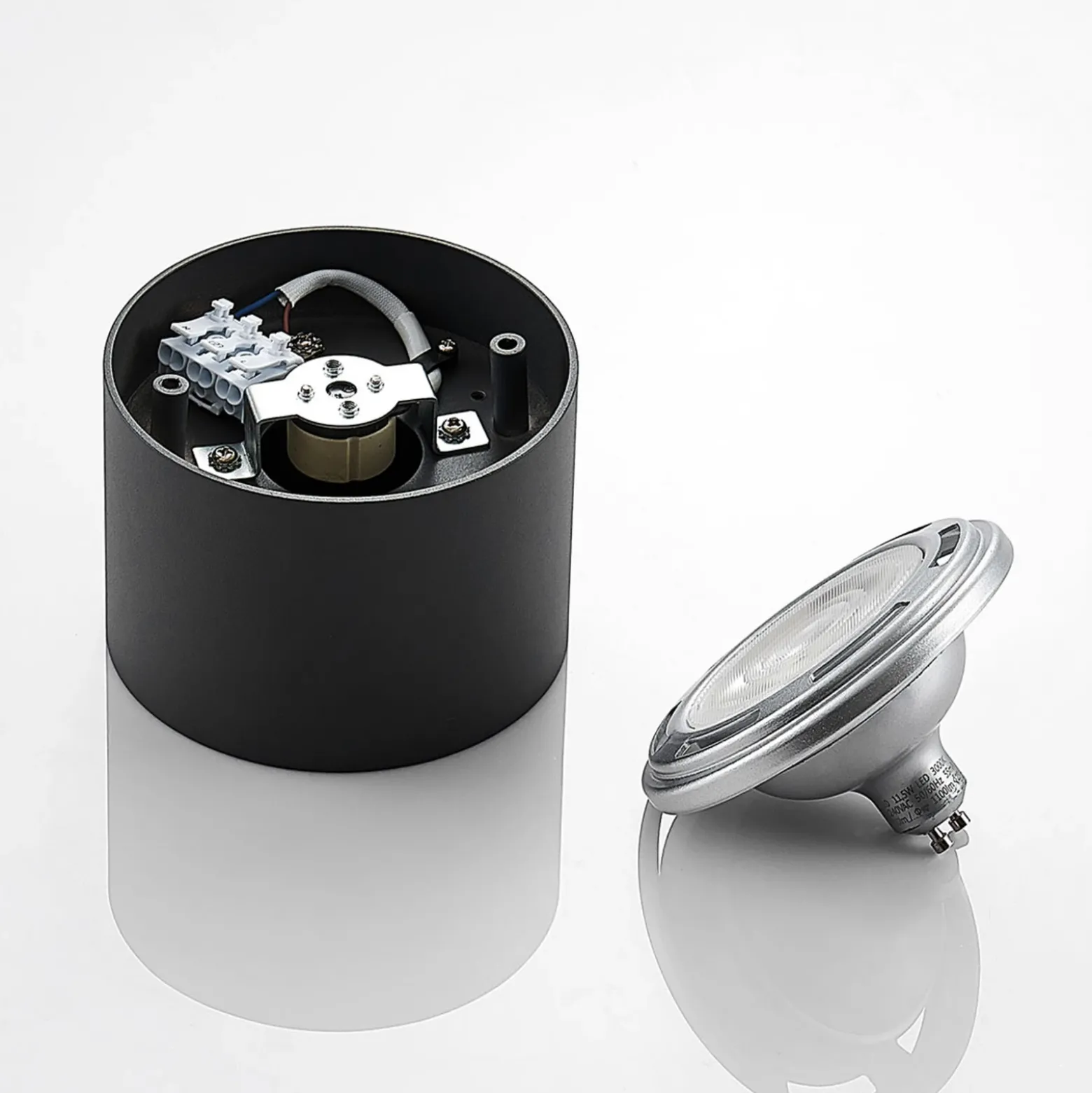 Arcchio downlight de techo Mabel, Ø 12 cm, gris, metal, GU10