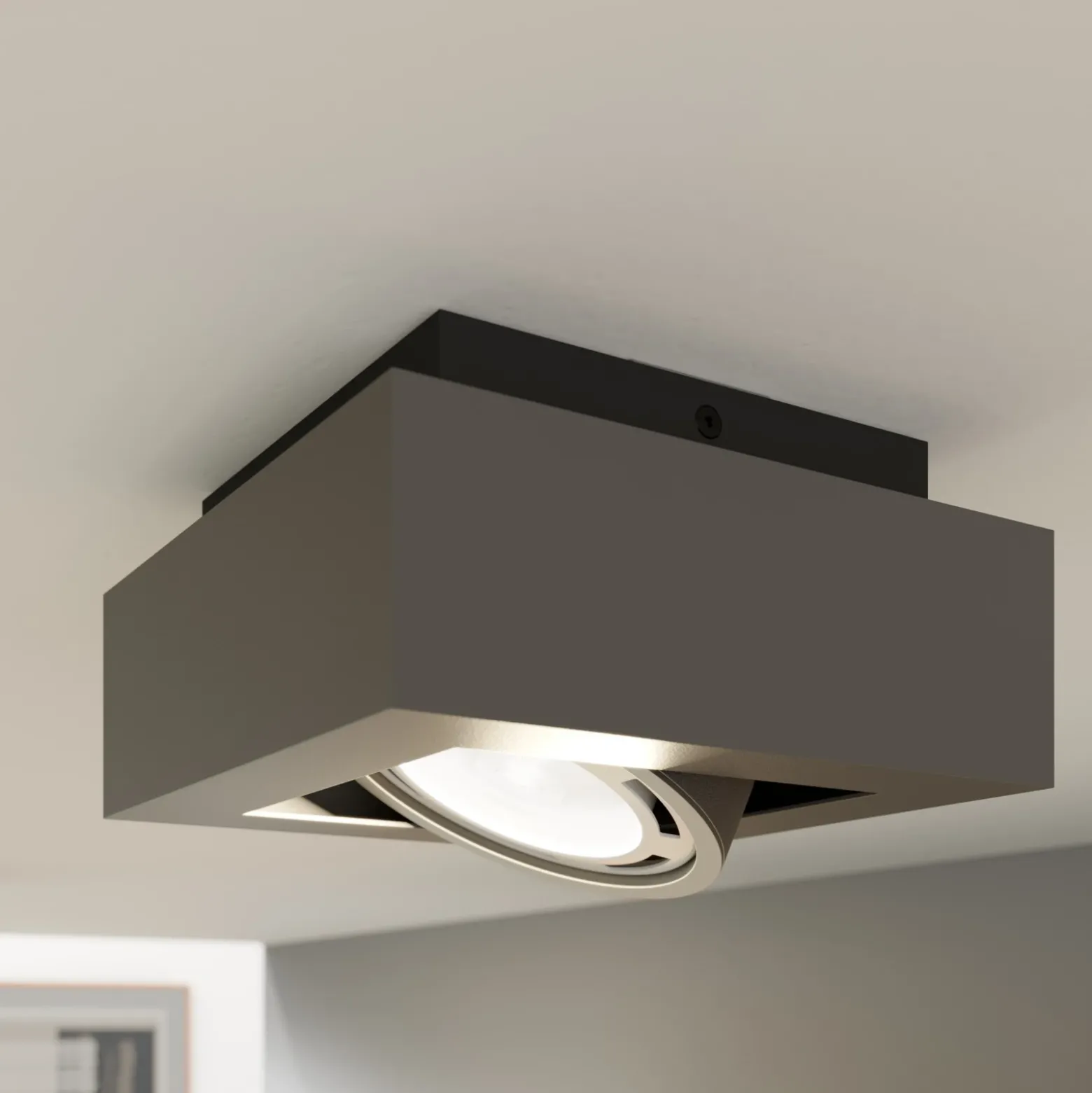 Arcchio downlight de techo Ronka, gris, 19 cm x 19 cm, GU10