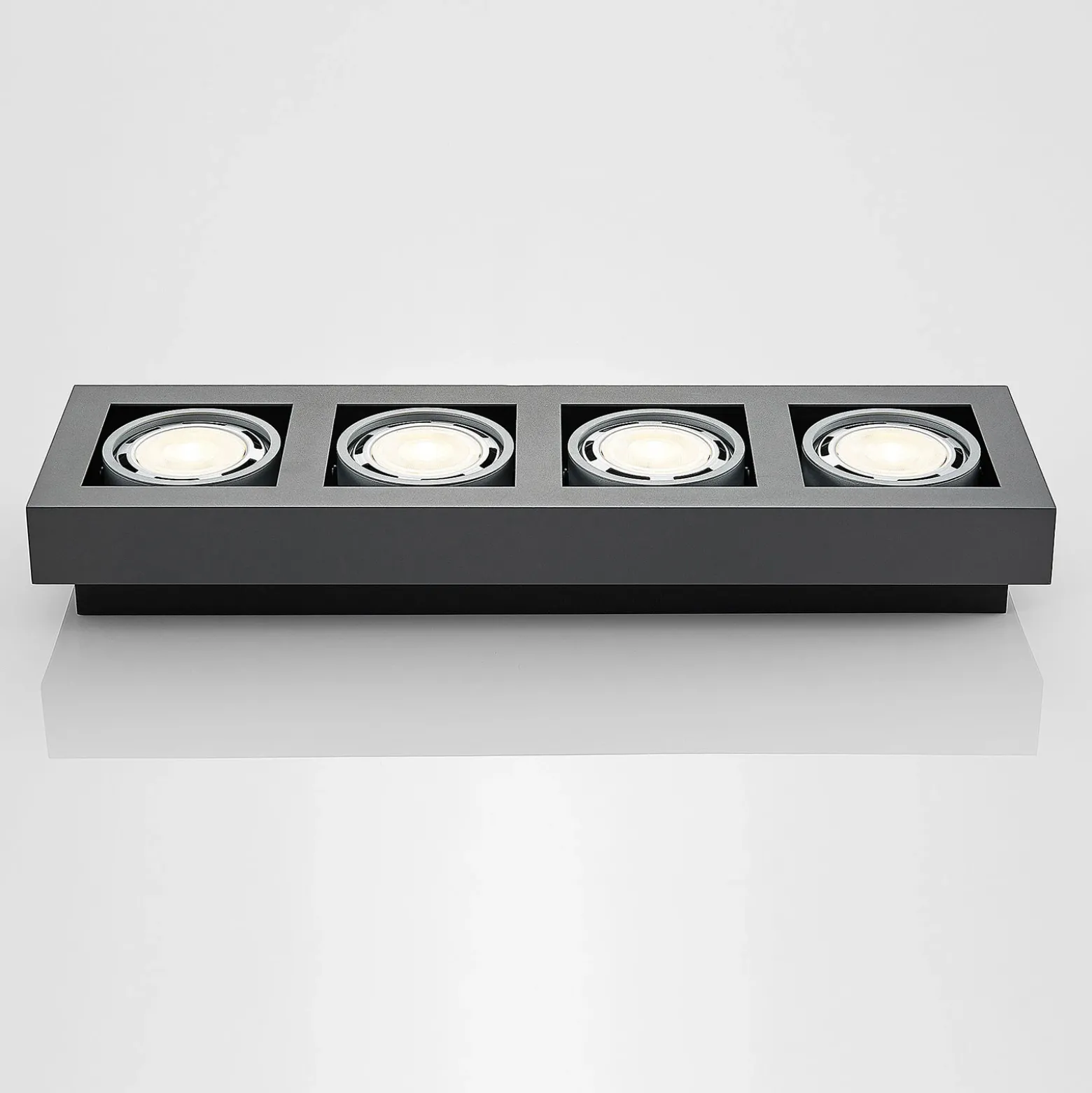 Arcchio downlight de techo Ronka, 65 cm, 4 luces, gris, GU10