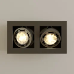 Arcchio downlight de techo Ronka, 34 cm, 2 luces, gris, GU10