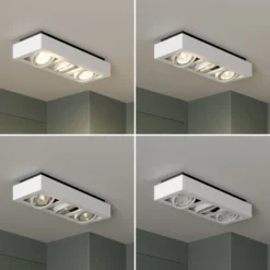 Arcchio downlight de techo Ronka, 50 cm, 3 luces, blanco, GU10