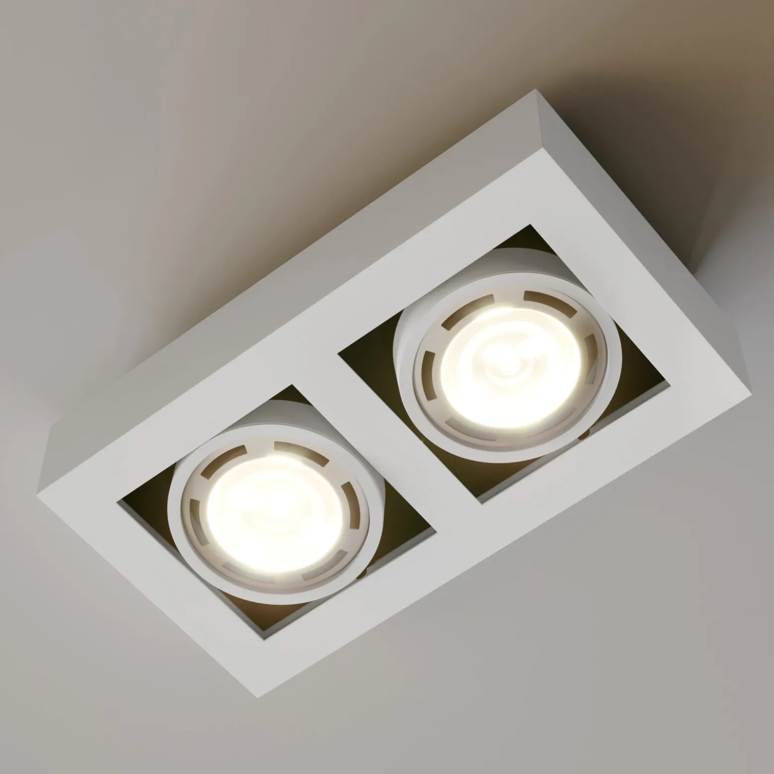 Arcchio downlight de techo Ronka, 34 cm, 2 luces, blanco, GU10