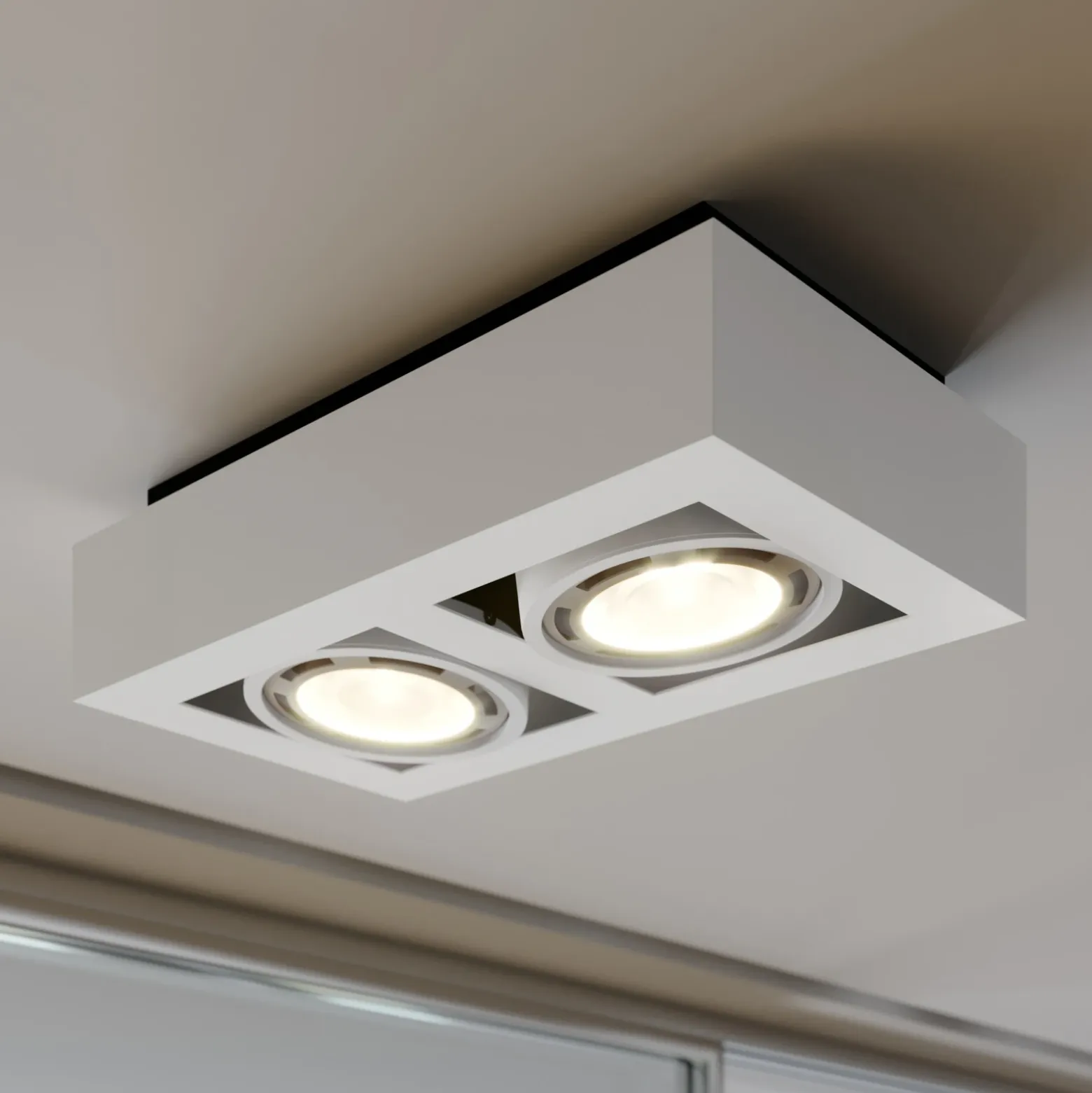 Arcchio downlight de techo Ronka, 34 cm, 2 luces, blanco, GU10