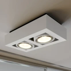 Arcchio downlight de techo Ronka, 34 cm, 2 luces, blanco, GU10