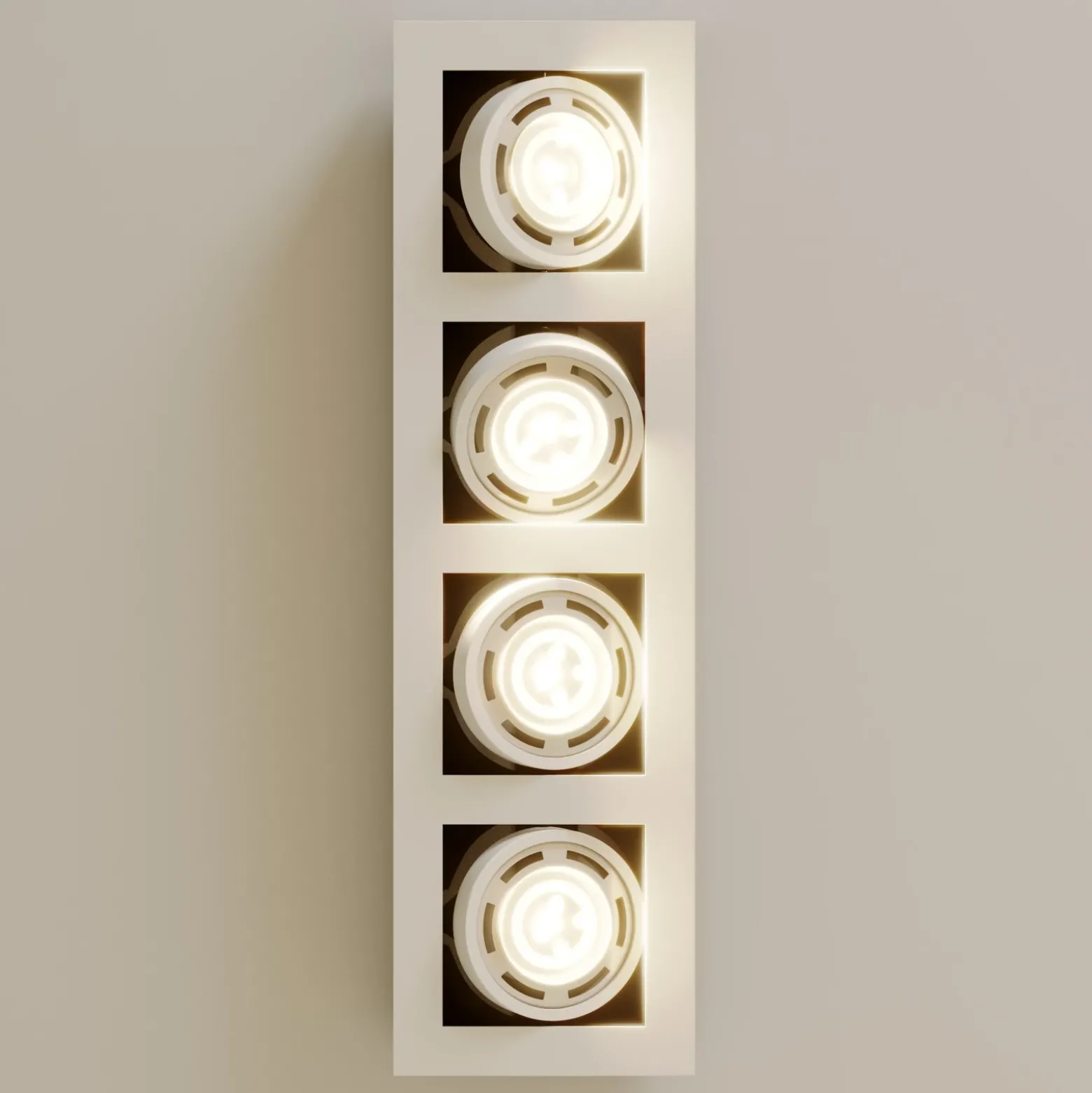 Arcchio downlight de techo Ronka, 65 cm, 4 luces, blanco, GU10