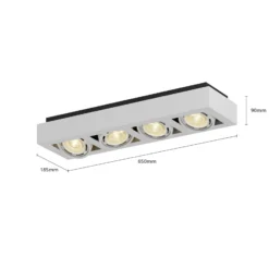 Arcchio downlight de techo Ronka, 65 cm, 4 luces, blanco, GU10