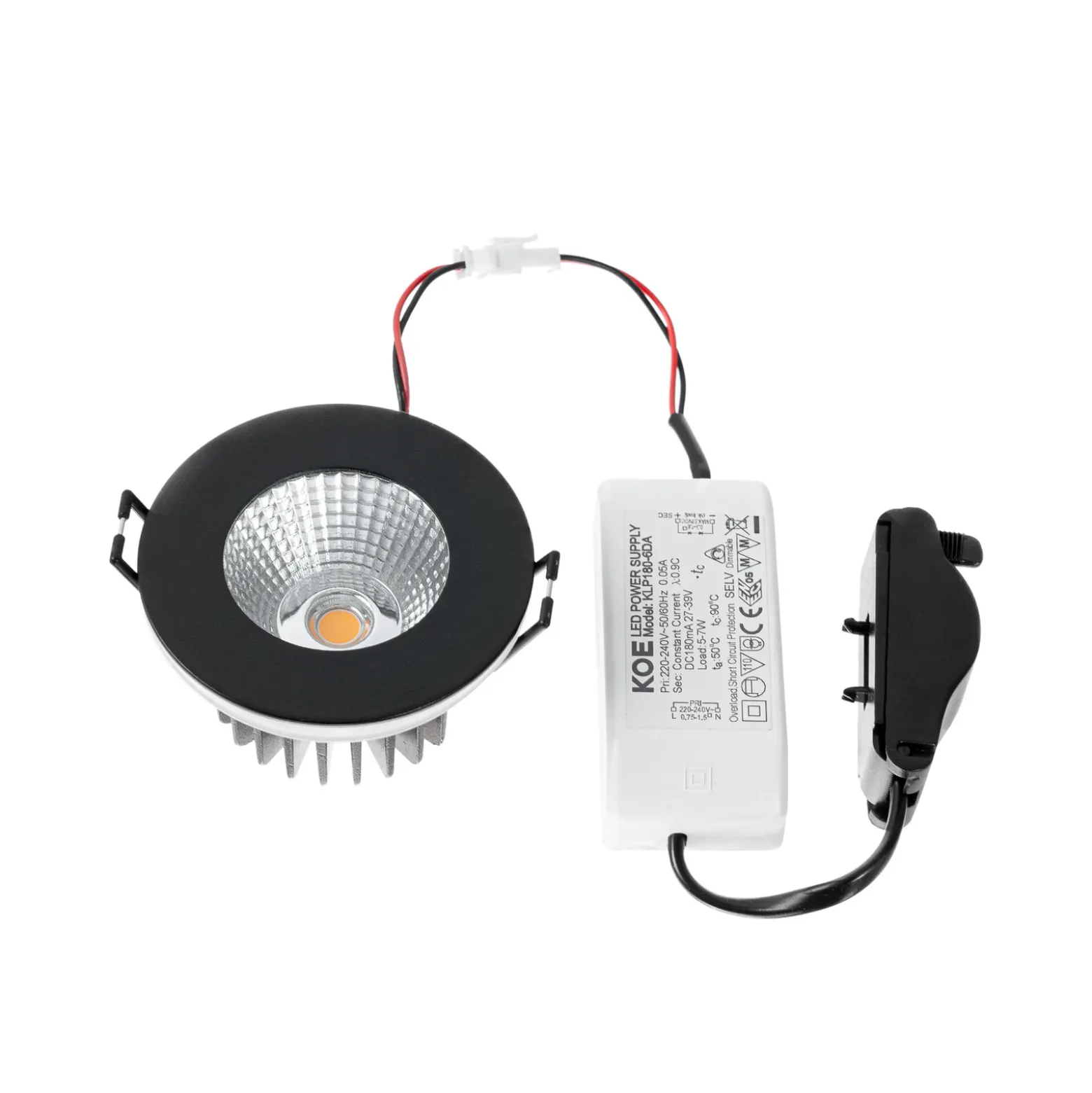 Arcchio downlight LED Lirin, negro, 2.700K