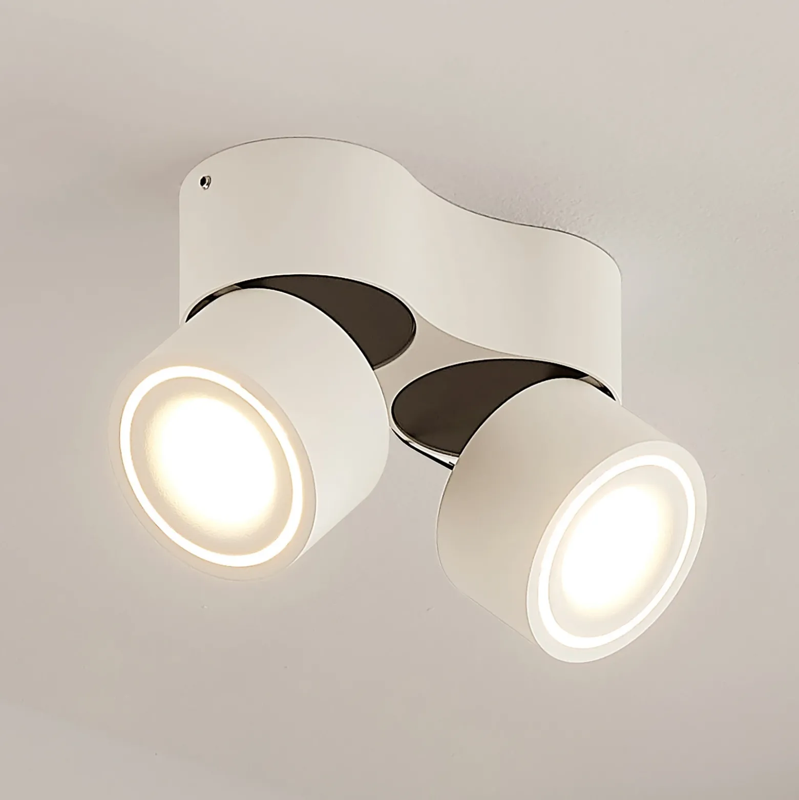 Arcchio downlight LED Rotari, blanco, 2 luces, 1362 lm