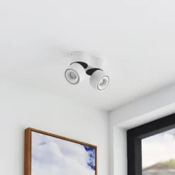 Arcchio downlight LED Rotari, blanco, 2 luces, 1362 lm