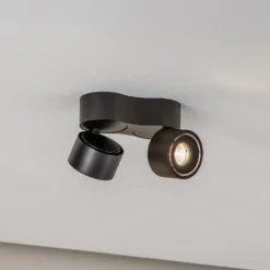 Arcchio Downlight LED Rotari, 1240 lm, 2 luces, negro