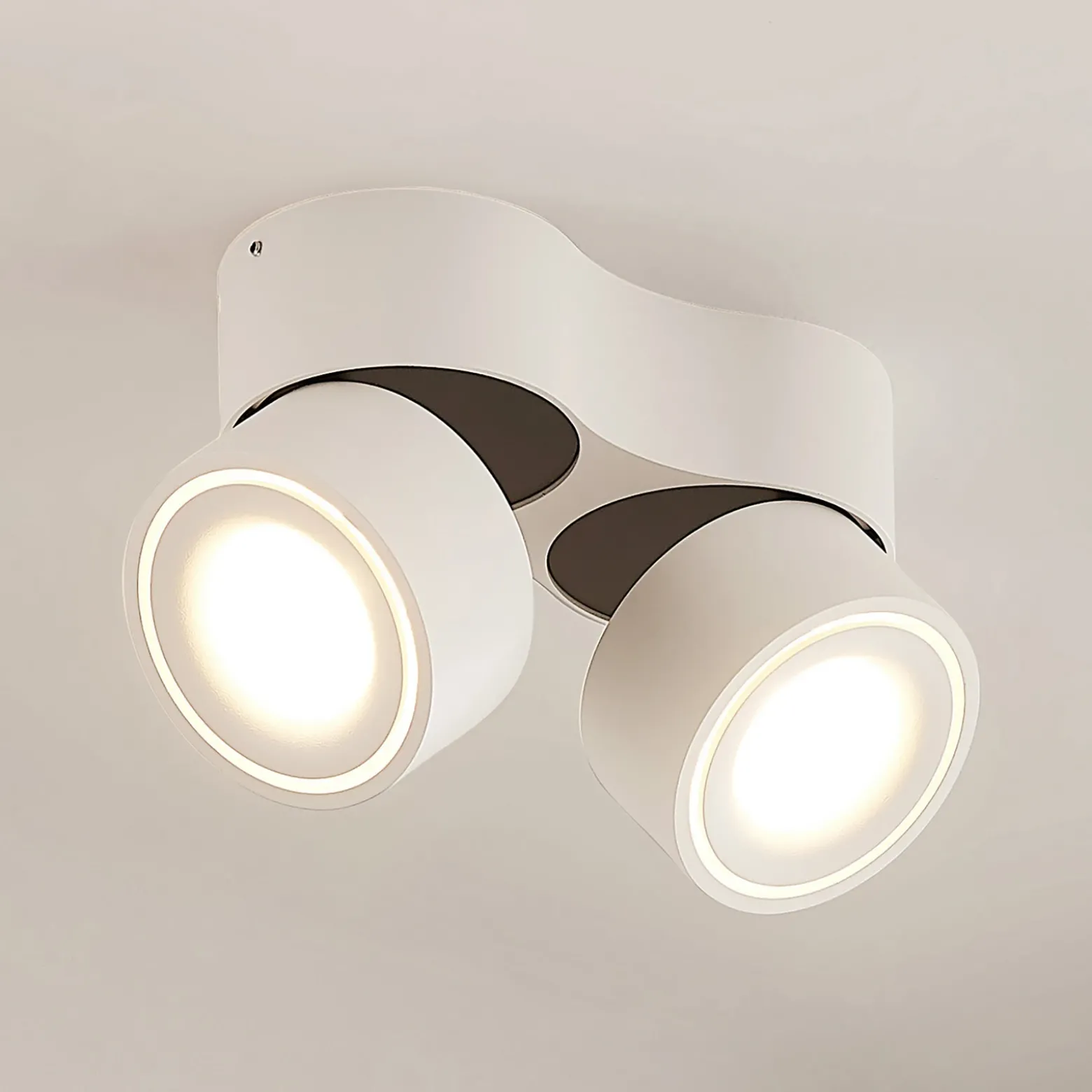 Arcchio downlight LED Rotari, blanco, 2 luces, 2270 lm