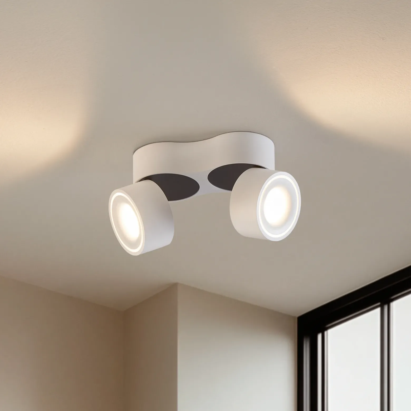 Arcchio downlight LED Rotari, blanco, 2 luces, 2270 lm