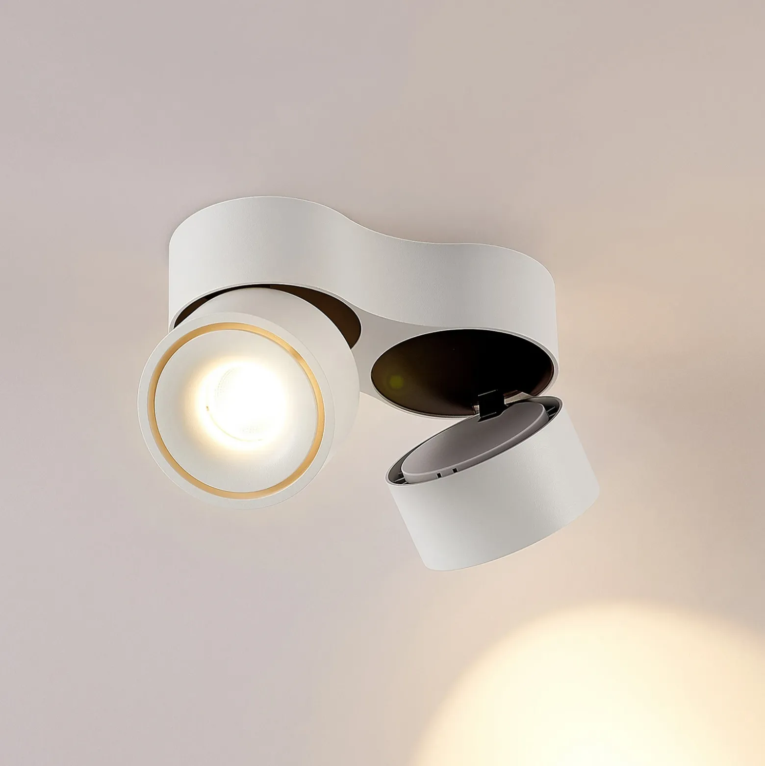 Arcchio downlight LED Rotari, blanco, 2 luces, 2270 lm