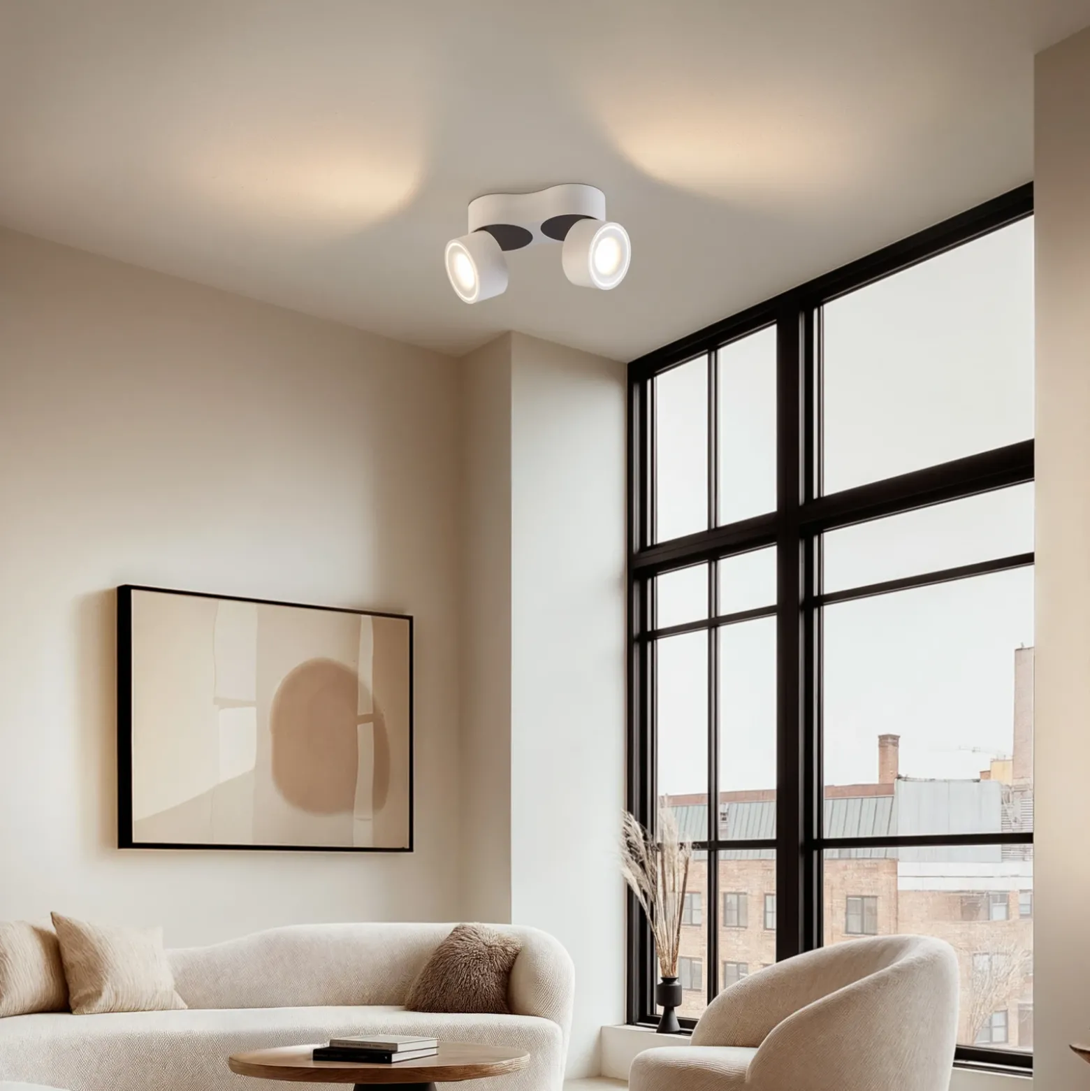 Arcchio downlight LED Rotari, blanco, 2 luces, 2270 lm