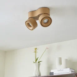 Arcchio Downlight LED Rotari, marrón, 2 luces, 8,9W