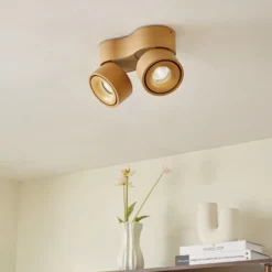 Arcchio Downlight LED Rotari, marrón, 2 luces, 8,9W