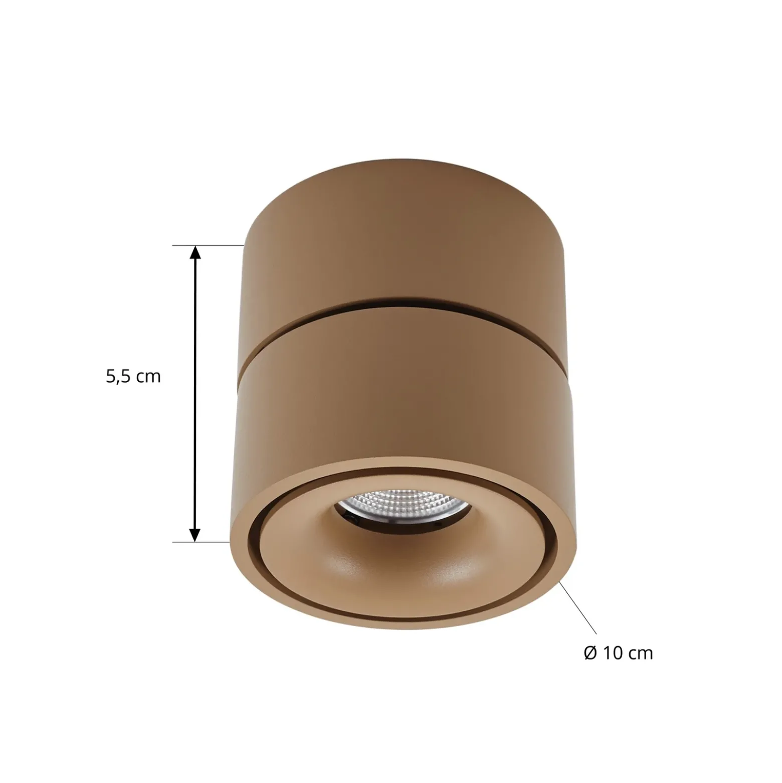 Arcchio Downlight LED Rotari, marrón, 1 luz, 8,9W
