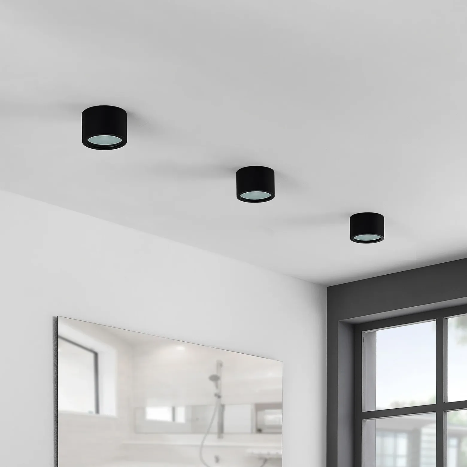 Arcchio downlight Nieva, G9, negro, redondo, Ø 10cm, metal