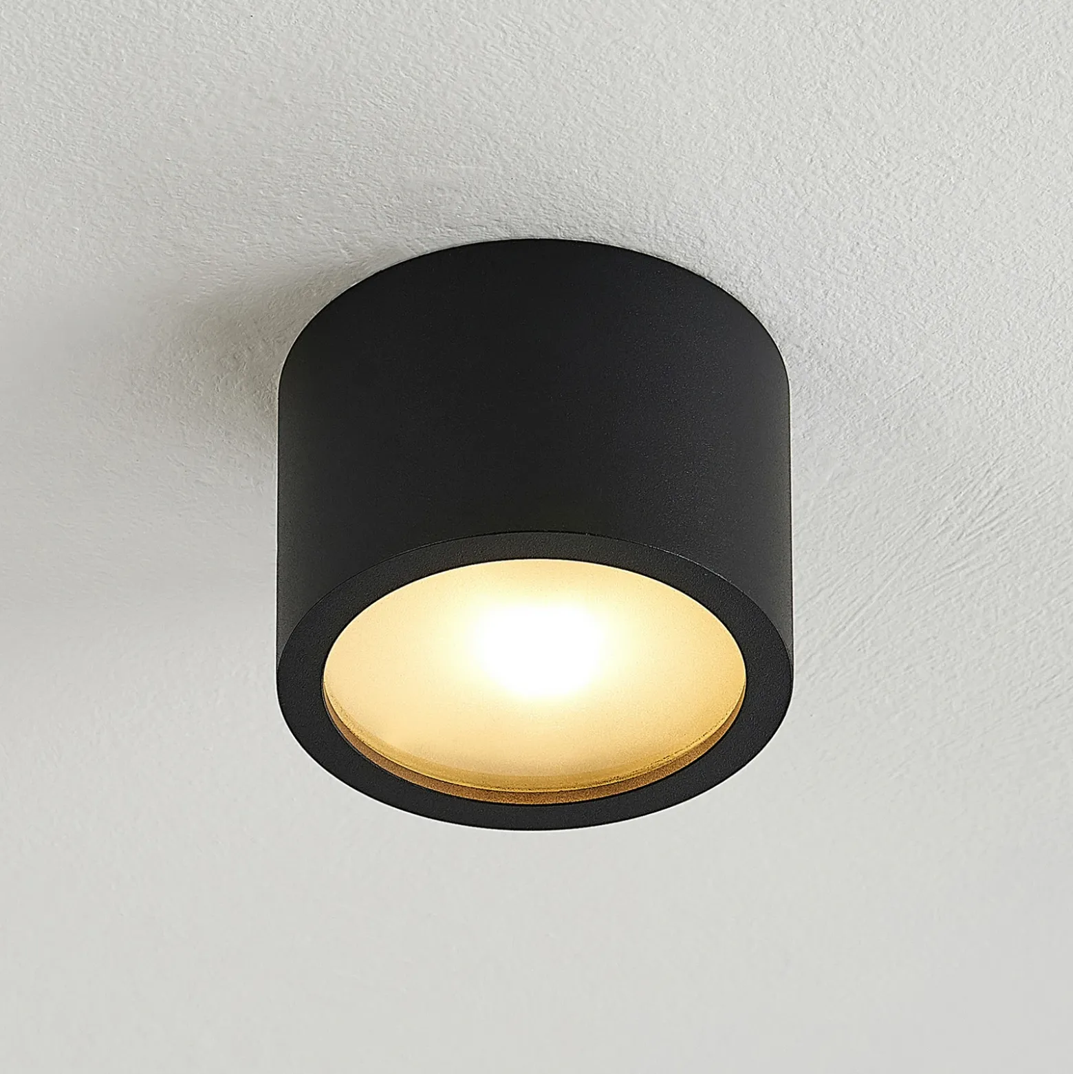 Arcchio downlight Nieva, G9, negro, redondo, Ø 10cm, metal