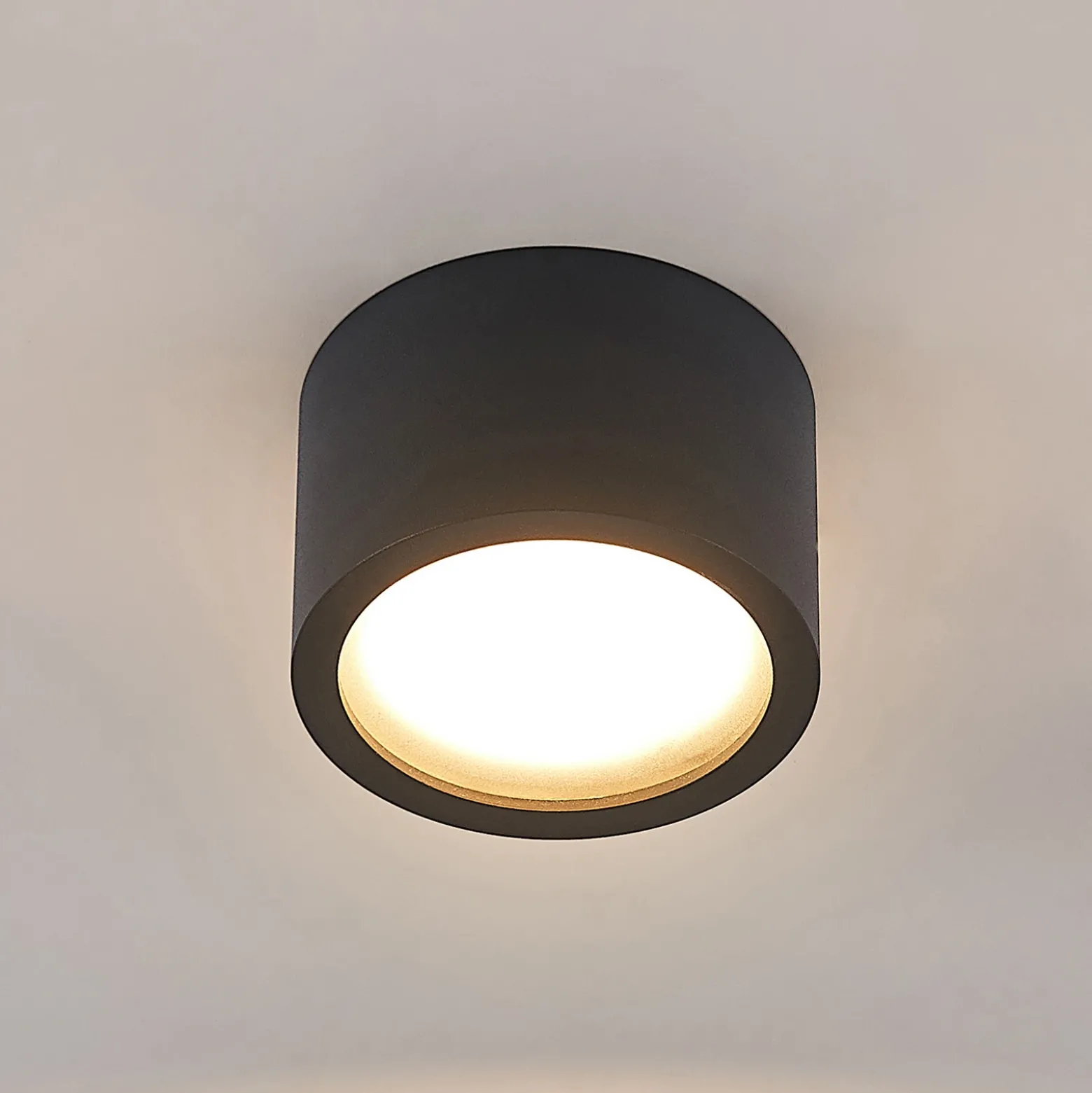 Arcchio downlight Nieva, GX53, negro, redondo, Ø 10cm, metal