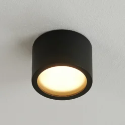 Arcchio downlight Nieva, GX53, negro, redondo, Ø 10cm, metal