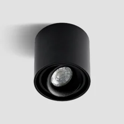 Arcchio downlight Walza, negro, metal, Ø 9,3cm, GU10