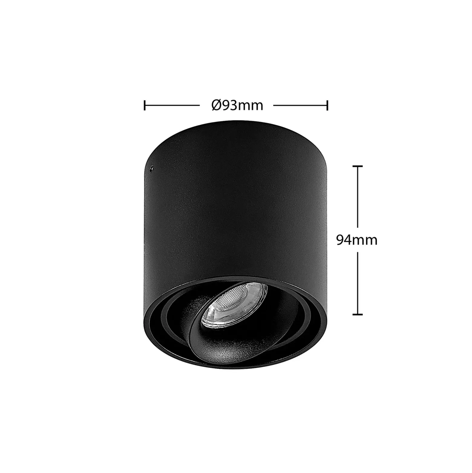 Arcchio downlight Walza, negro, metal, Ø 9,3cm, GU10