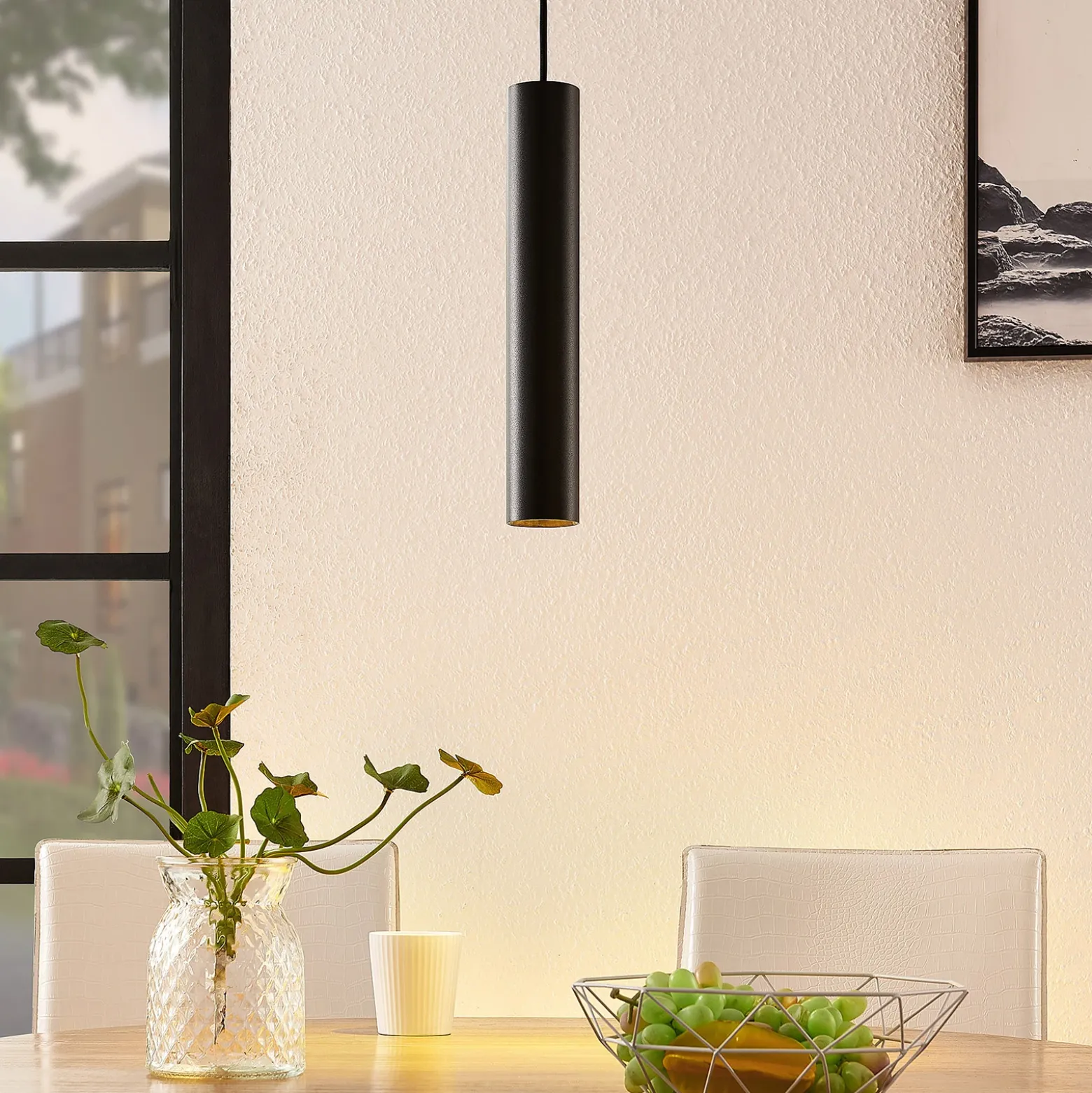 Arcchio Ejona lámpara colgante, altura 35 cm, negro, aluminio