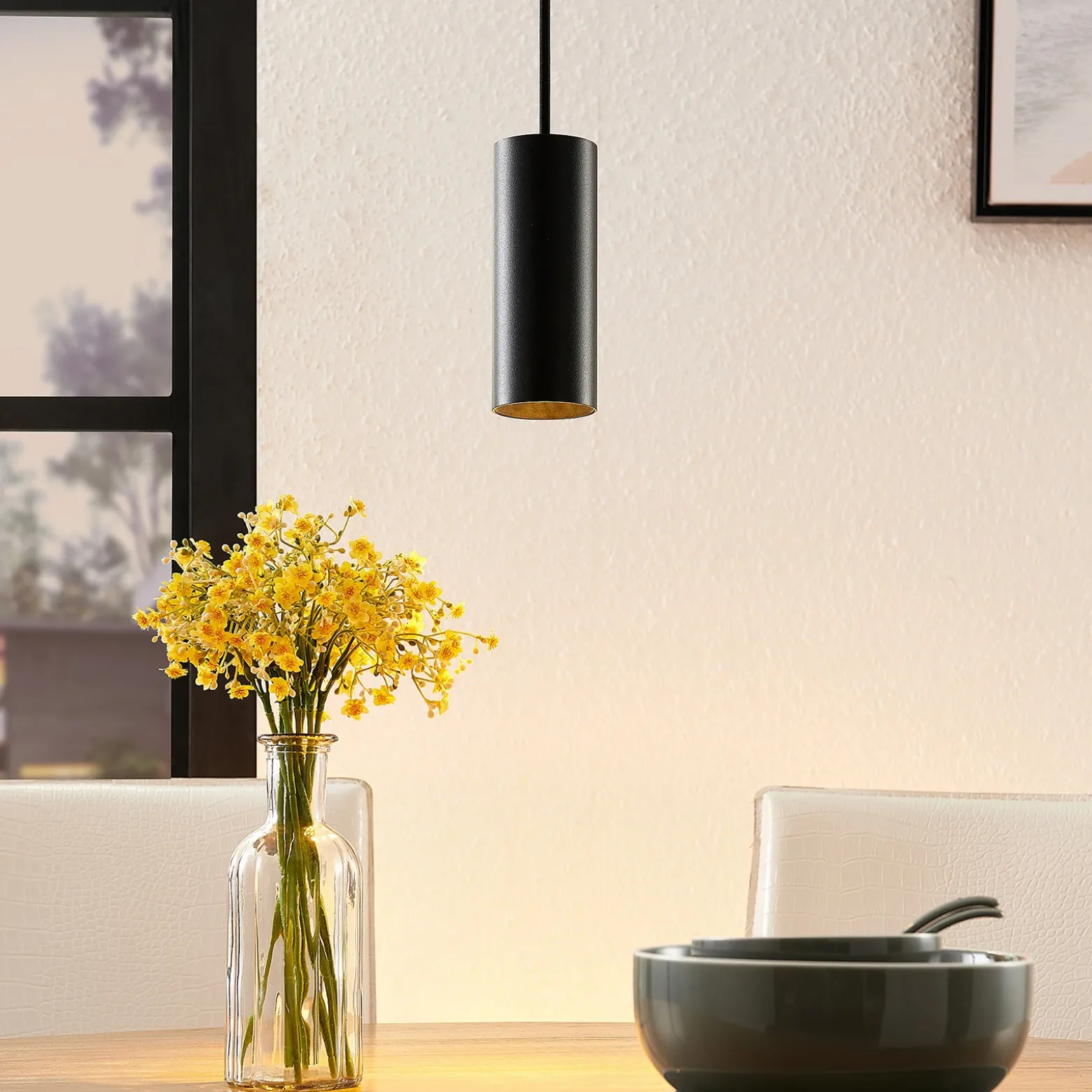 Arcchio Ejona lámpara colgante, altura 15 cm, negro, metal
