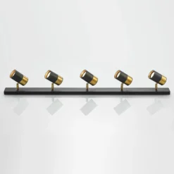 Arcchio Evaro foco, anillo de oro detrás, 5 luces