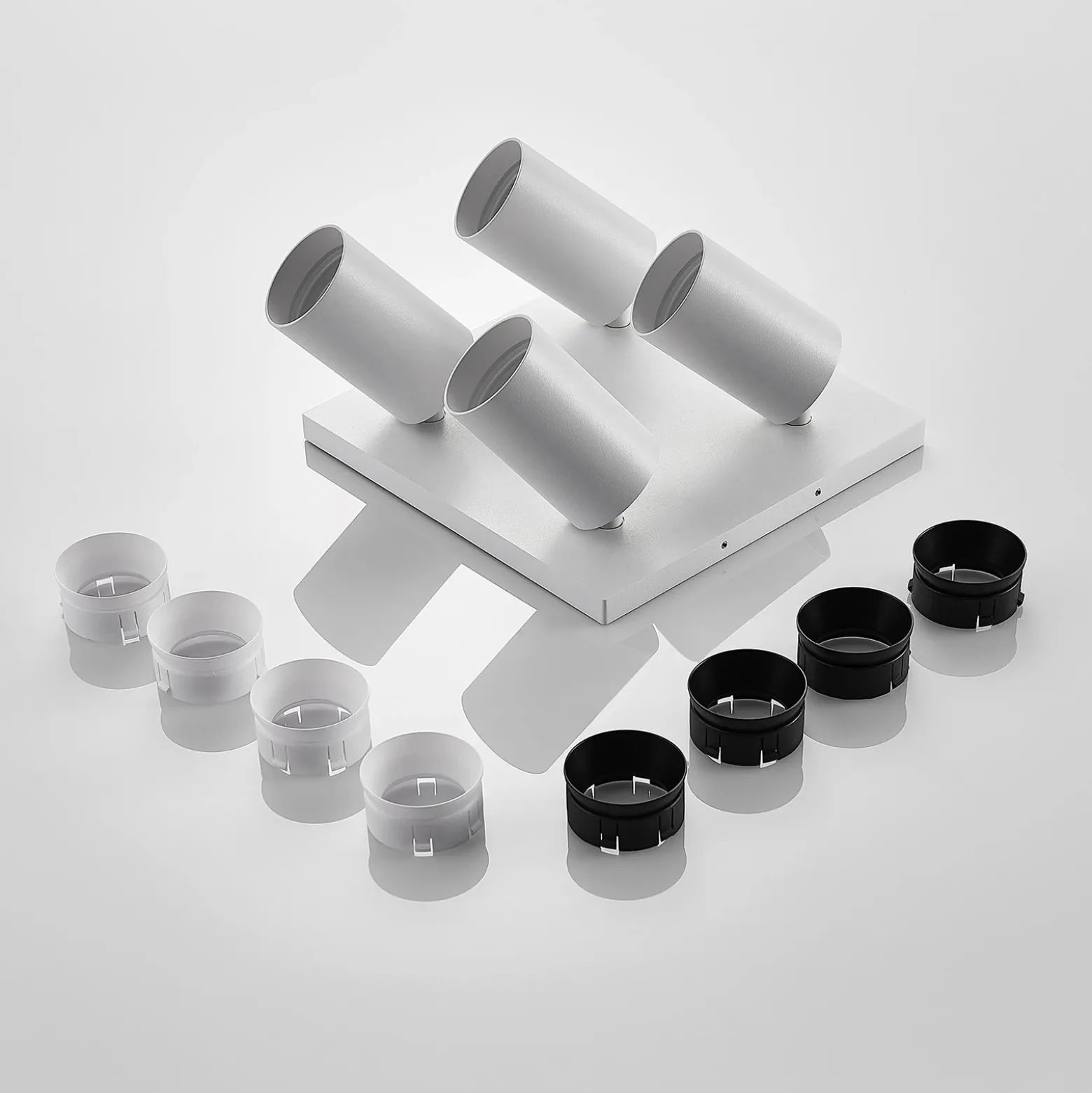 Arcchio Foco Brinja, blanco, angular, Ø 6 cm, 4 luces, GU10