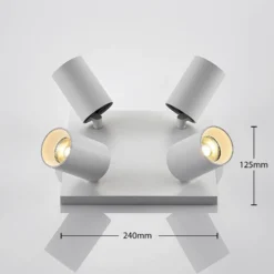 Arcchio Foco Brinja, blanco, angular, Ø 6 cm, 4 luces, GU10