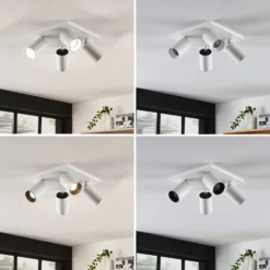 Arcchio Foco Brinja, blanco, angular, Ø 6 cm, 4 luces, GU10