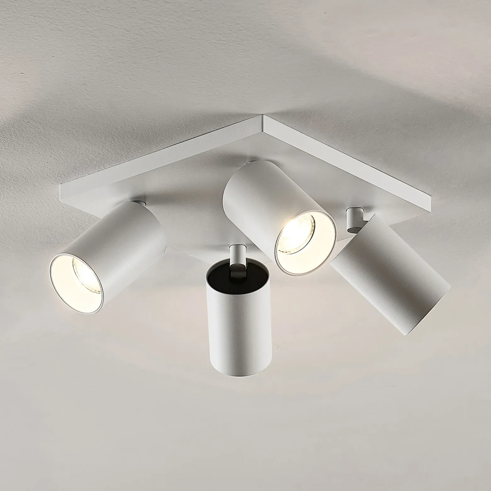 Arcchio Foco Brinja, blanco, angular, Ø 6 cm, 4 luces, GU10