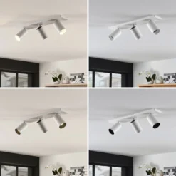 Arcchio Foco Brinja, blanco, angular, Ø 6 cm, 3 luces, GU10