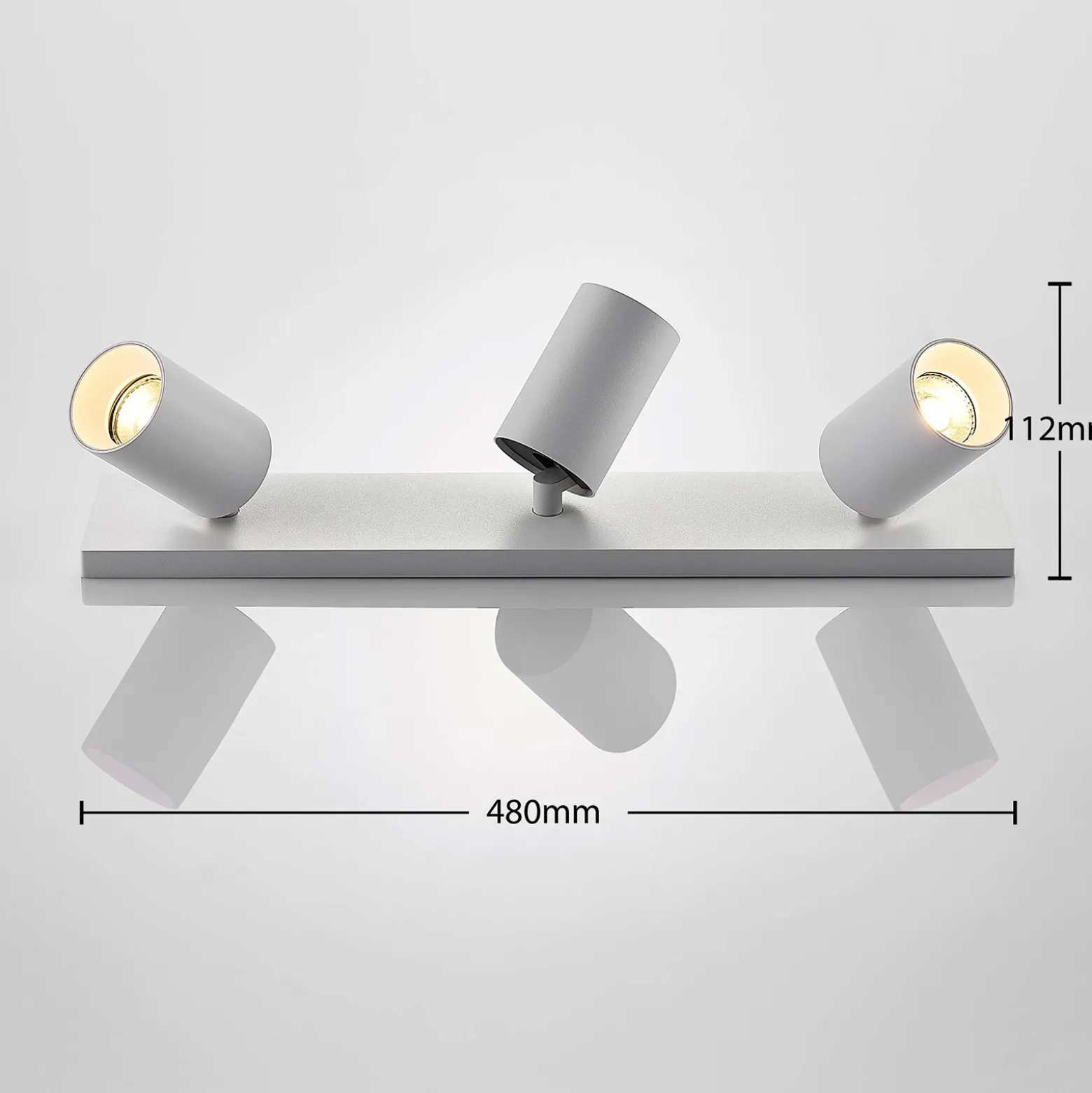 Arcchio Foco Brinja, blanco, angular, Ø 6 cm, 3 luces, GU10