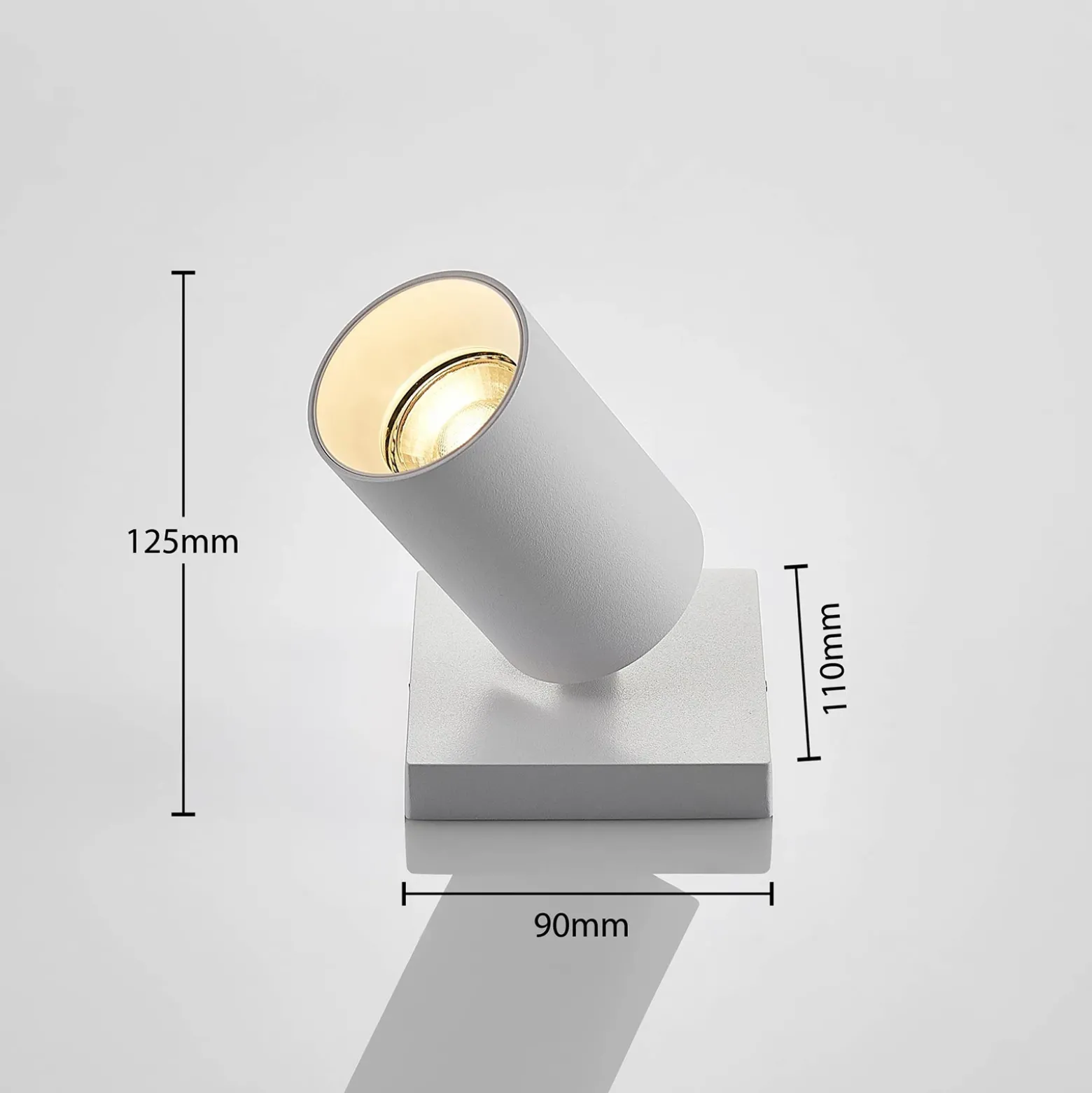 Arcchio Foco Brinja, blanco, angular, Ø 6 cm, 1 luz, GU10
