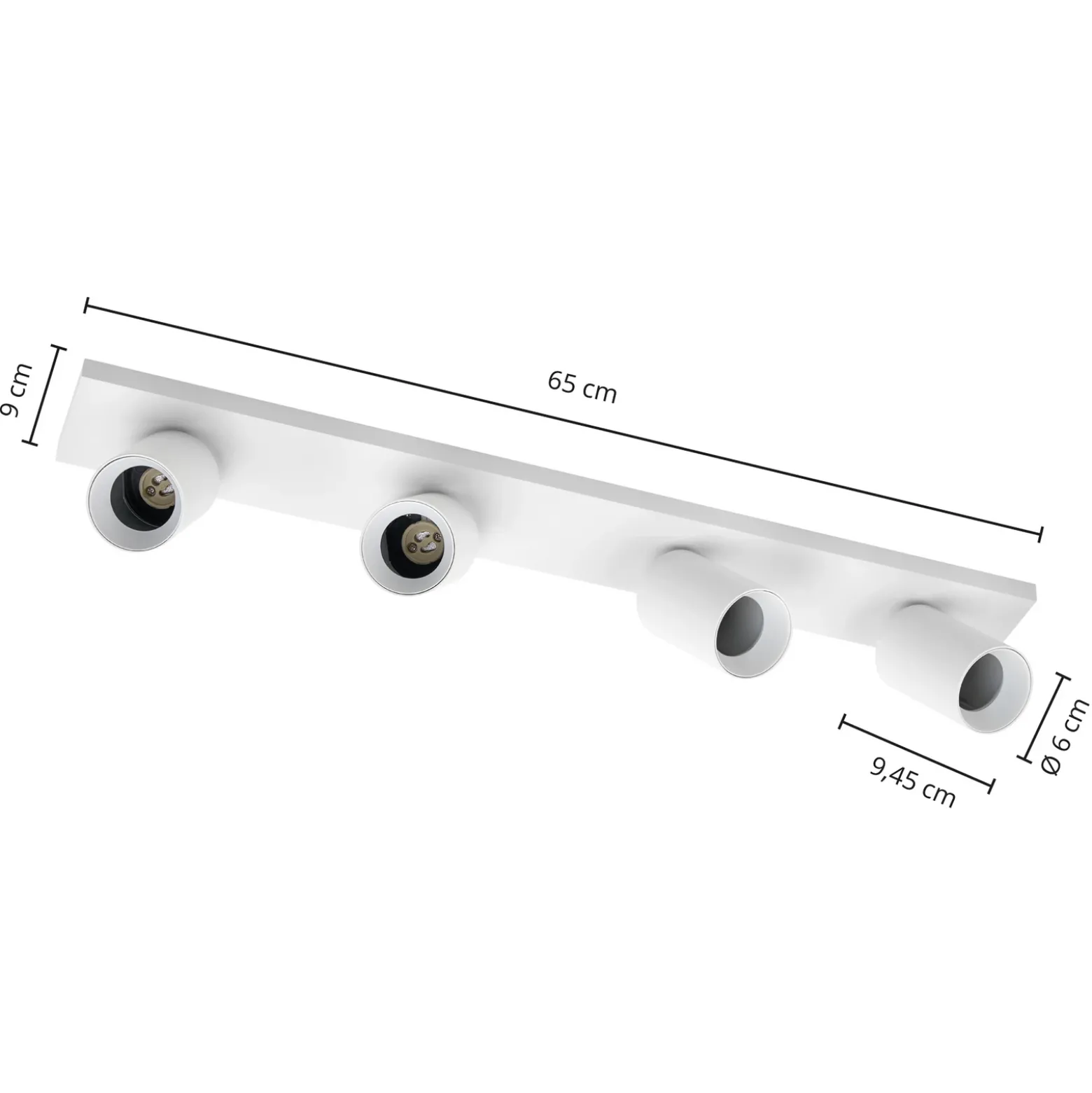 Arcchio Foco Brinja, blanco, angular, Ø 7 cm, 4 luces, GU10