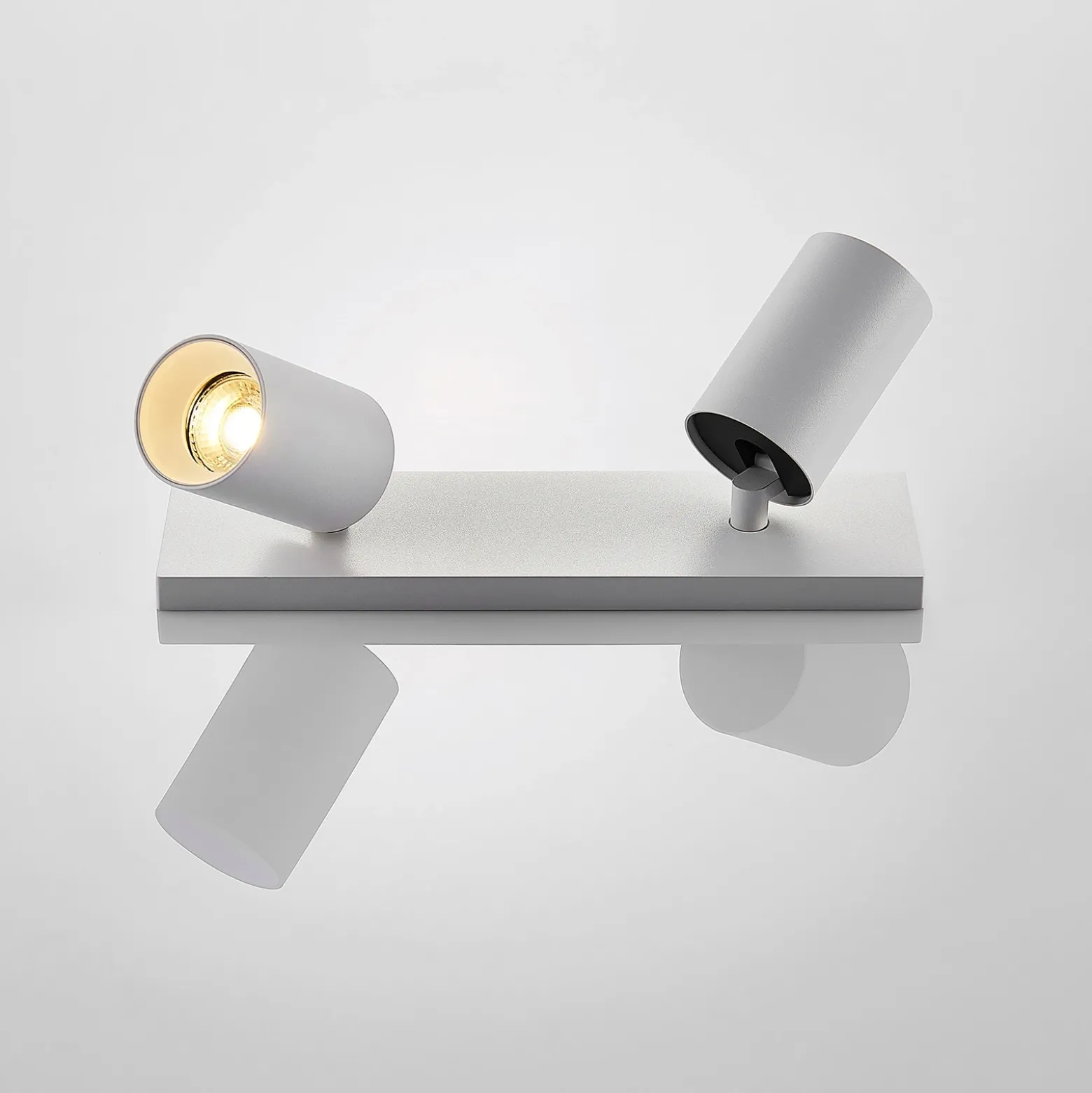 Arcchio Foco Brinja, blanco, angular, Ø 6 cm, 2 luces, GU10
