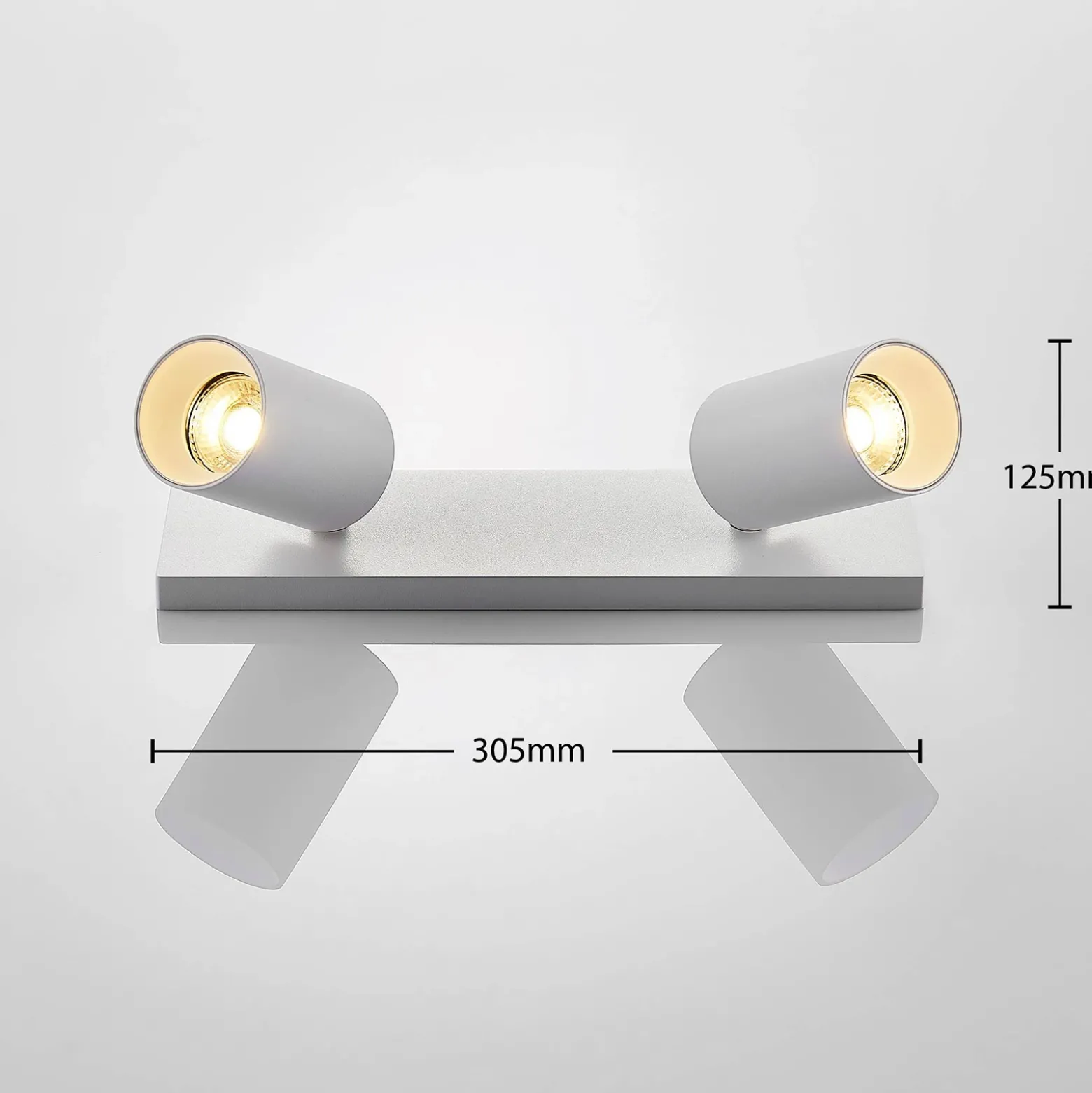Arcchio Foco Brinja, blanco, angular, Ø 6 cm, 2 luces, GU10
