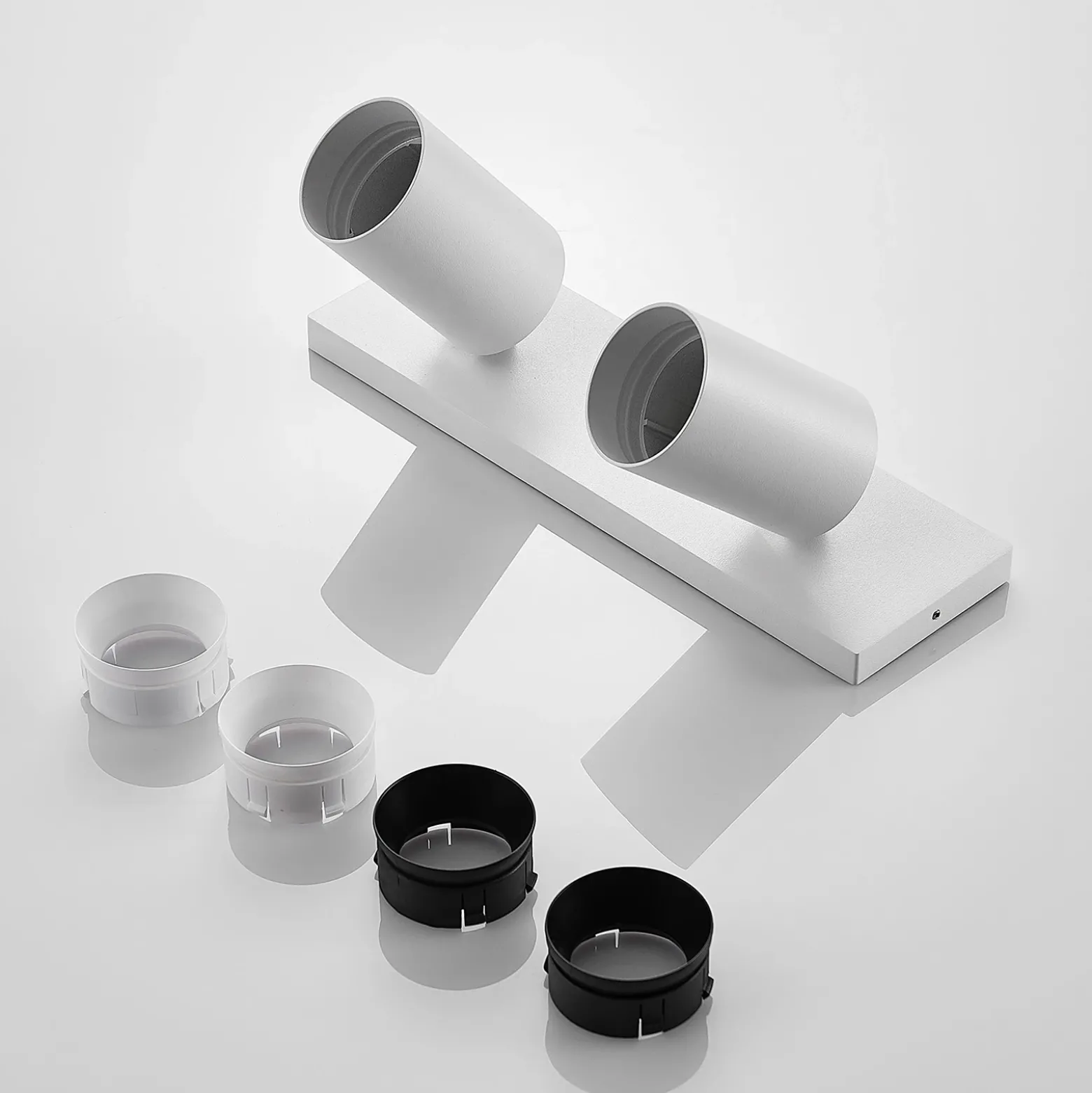 Arcchio Foco Brinja, blanco, angular, Ø 6 cm, 2 luces, GU10