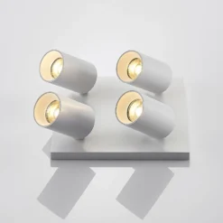 Arcchio Foco Brinja, blanco, angular, Ø 6 cm, 4 luces, GU10