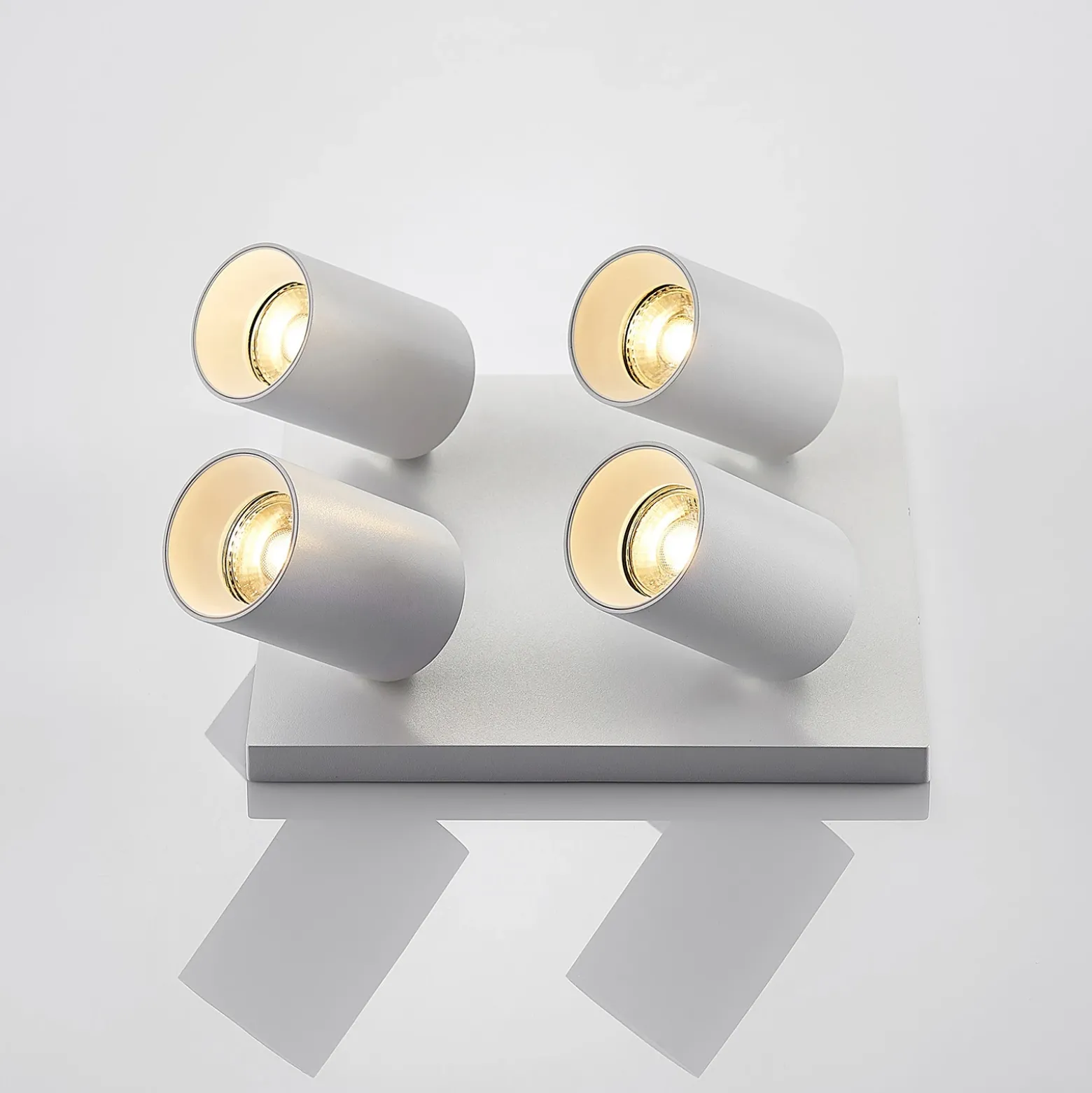 Arcchio Foco Brinja, blanco, angular, Ø 6 cm, 4 luces, GU10