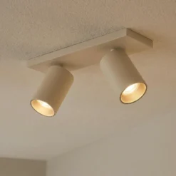 Arcchio Foco Brinja, marrón, angular, Ø 6 cm, 2 luces, GU10