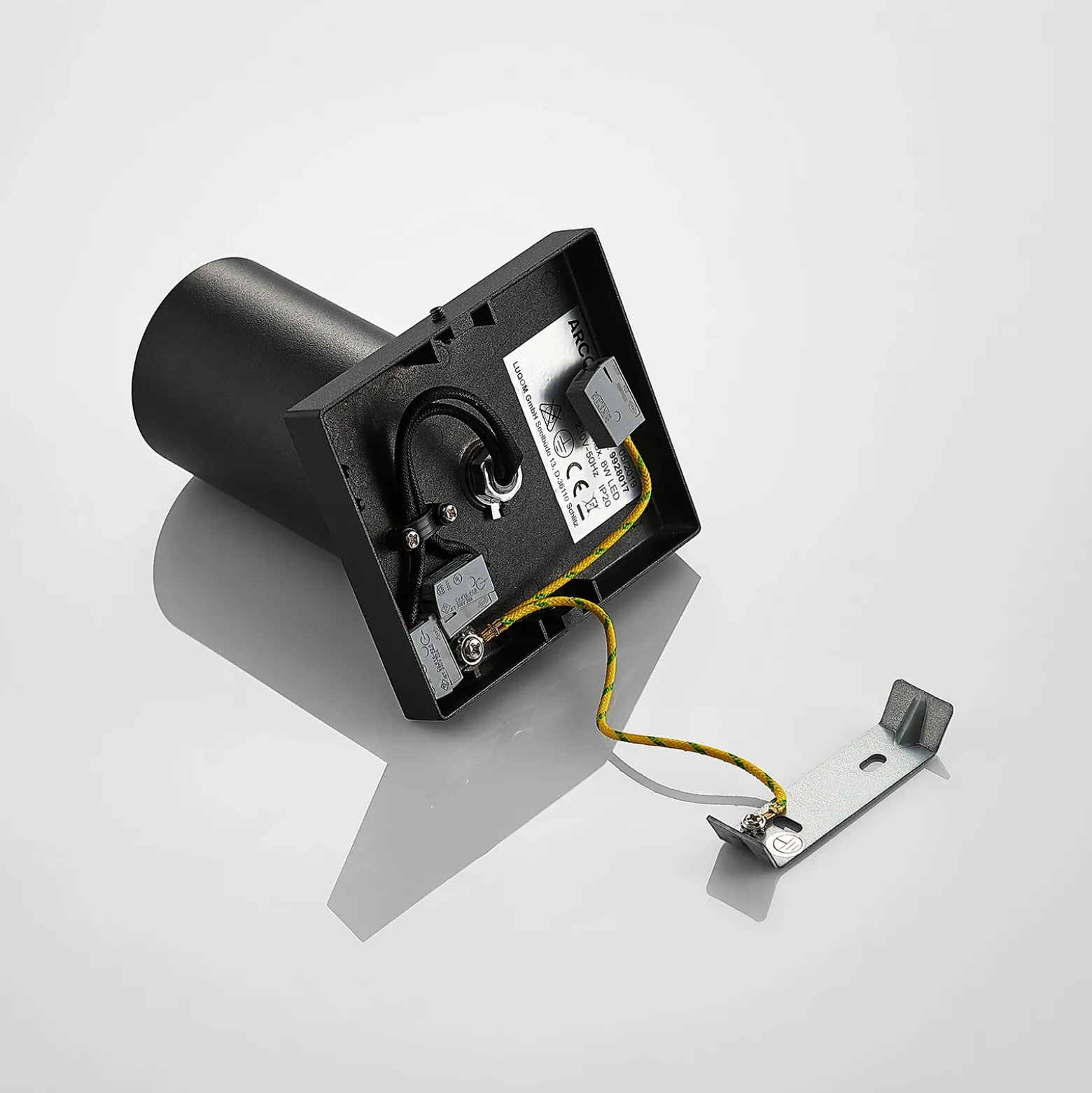Arcchio Foco Brinja, negro, angular, Ø 6 cm, 1 luz, GU10