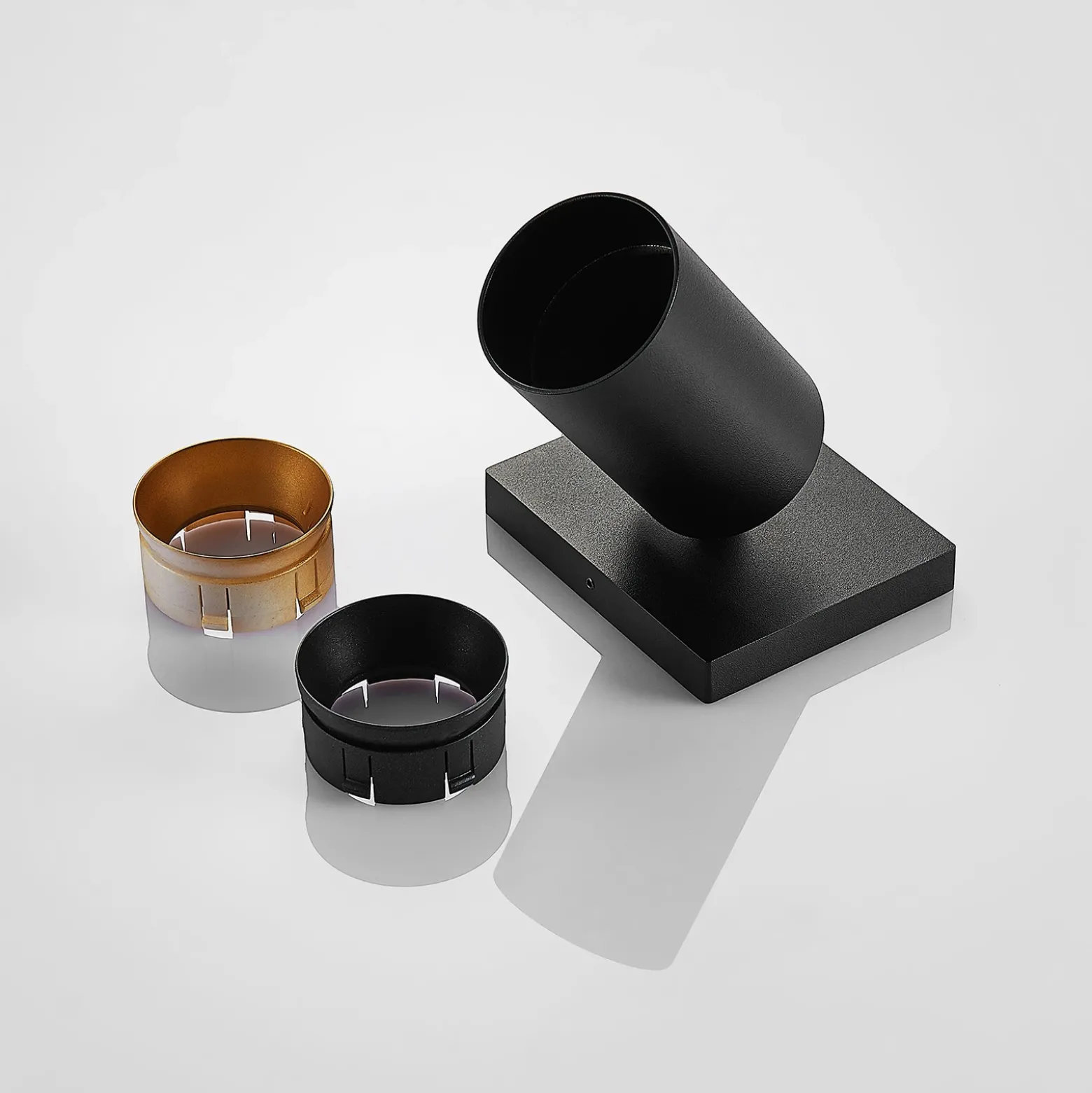 Arcchio Foco Brinja, negro, angular, Ø 6 cm, 1 luz, GU10