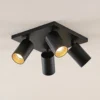 Arcchio Foco Brinja, negro, angular, Ø 6 cm, 4 luces, GU10