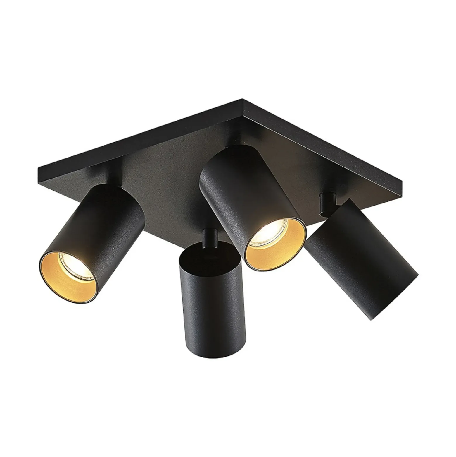 Arcchio Foco Brinja, negro, angular, Ø 6 cm, 4 luces, GU10