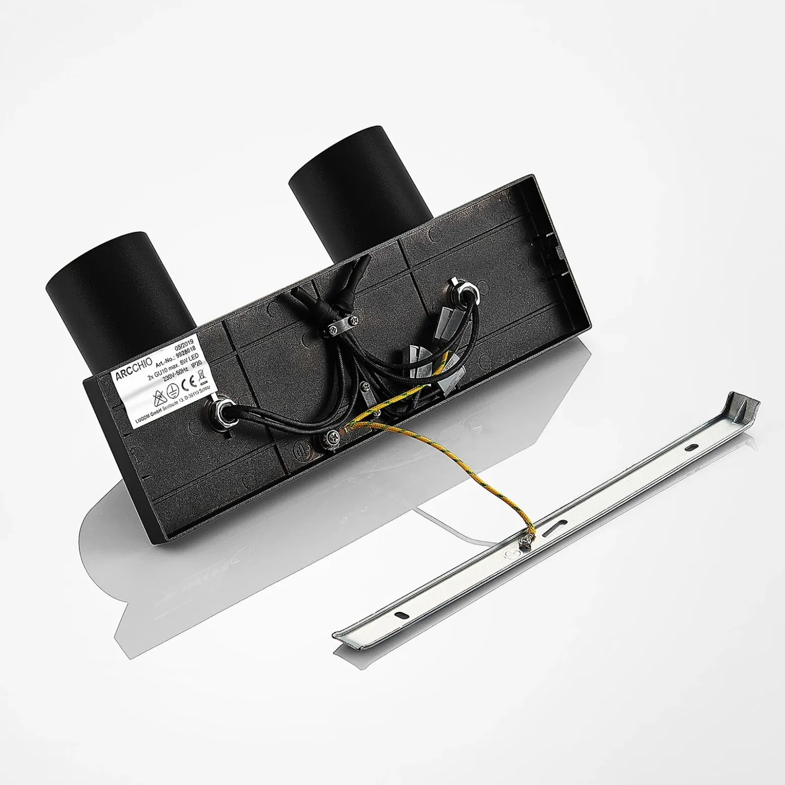 Arcchio Foco Brinja, negro, angular, Ø 6 cm, 2 figuras, GU10