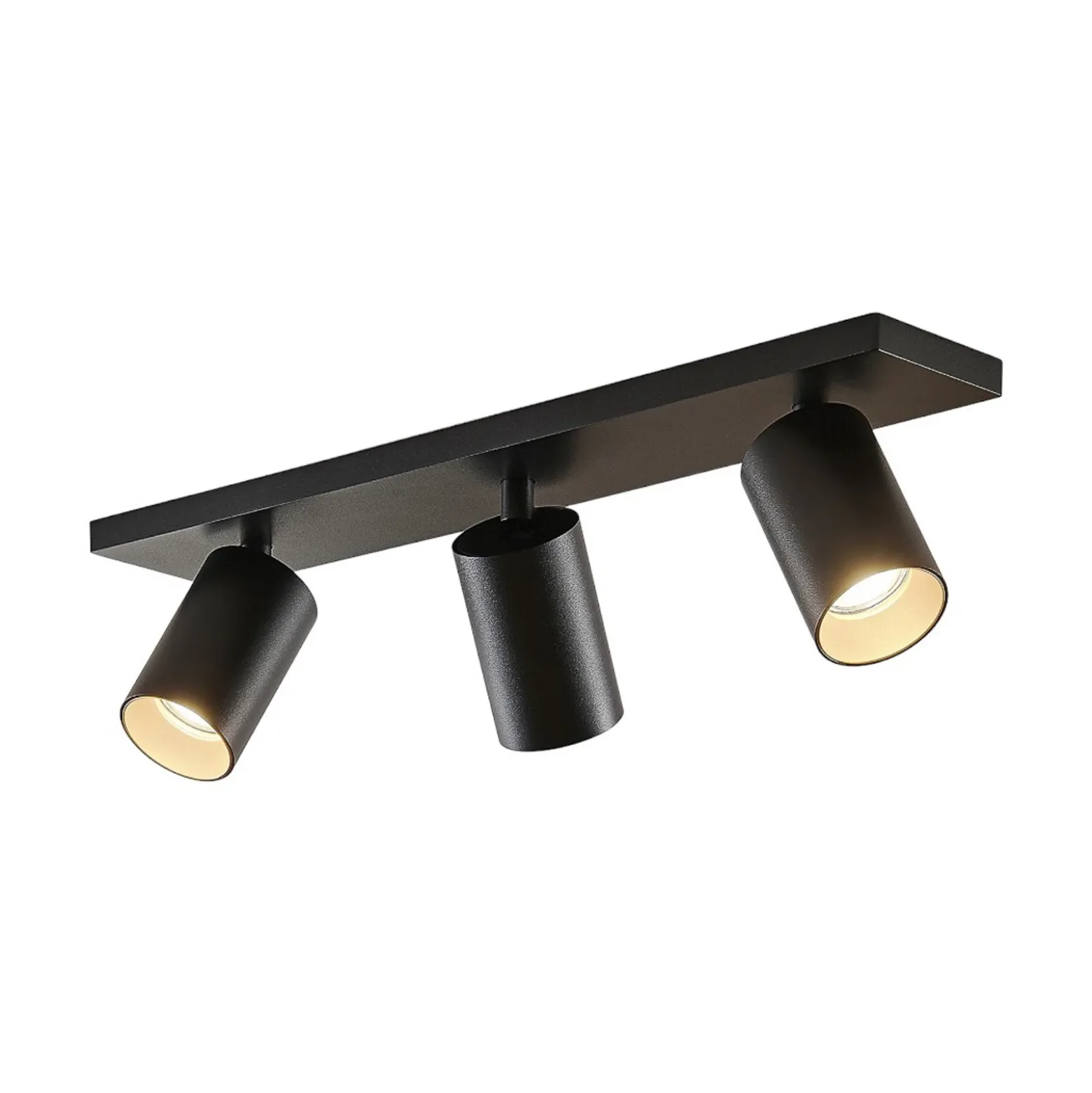 Arcchio Foco Brinja, negro, angular, Ø 6 cm, 3 luces, GU10